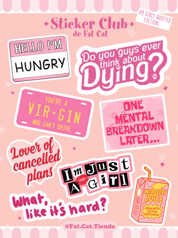 Producto - #9 Girly Quotes - Planchita de Stickers