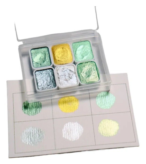 Producto - Mini paleta acuarelas metalizadas. - 5