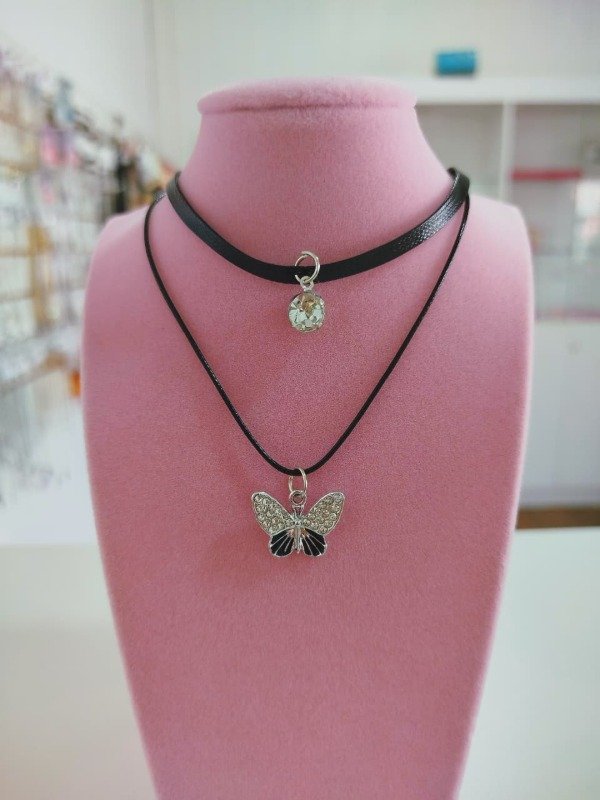 Producto - Choker doble mariposa