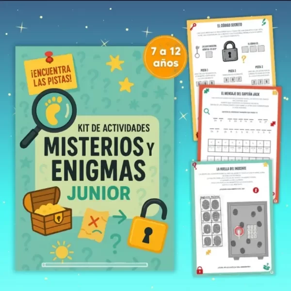 Producto - Misterios y Enigmas Junior para imprimir Kit Imprimible Acertijos De Lógica - 2