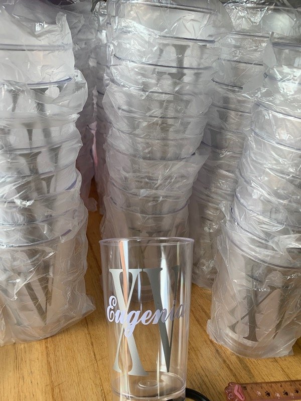 Producto - Vasos x40 personalizados con VINILO 500 ML