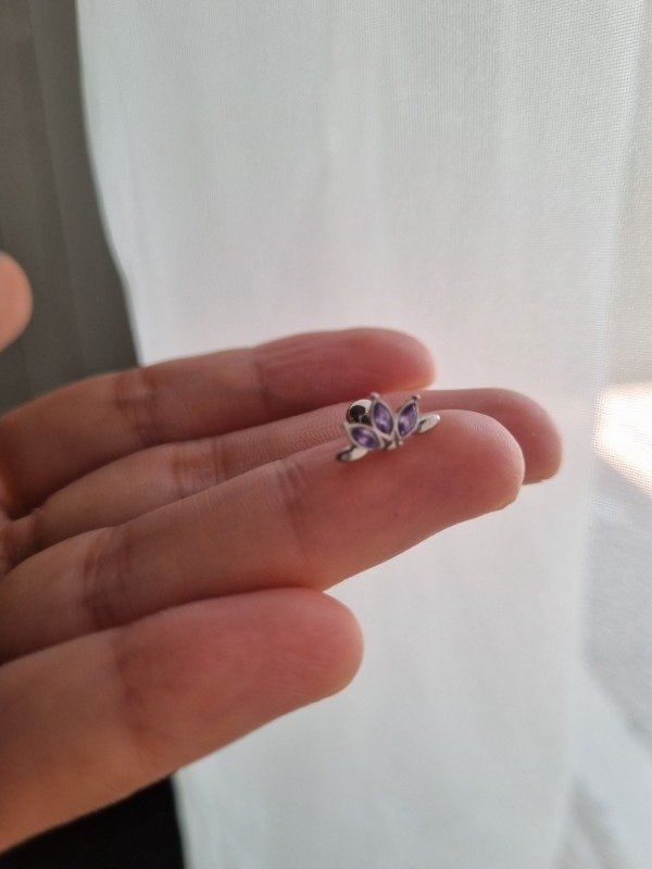 Producto - Piercing helix media flor lila