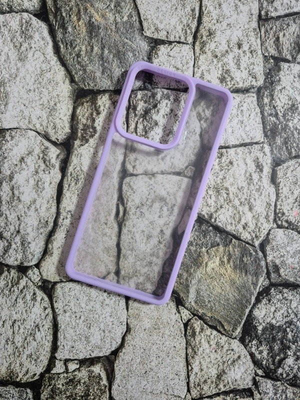 Producto - Funda bumper cristal borde color Moto G75 lila