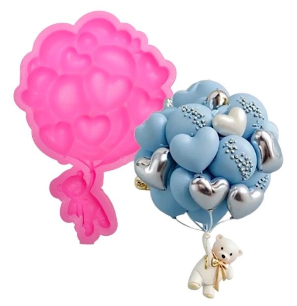 Producto - MOLDE SILICONA OSITO CON RACIMO DE GLOBOS - 0