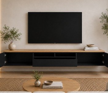 Producto - Mesa Tv Rack Flotante Nordico "FLY LALE" 200x34x30 Paraiso Laqueado! - 3