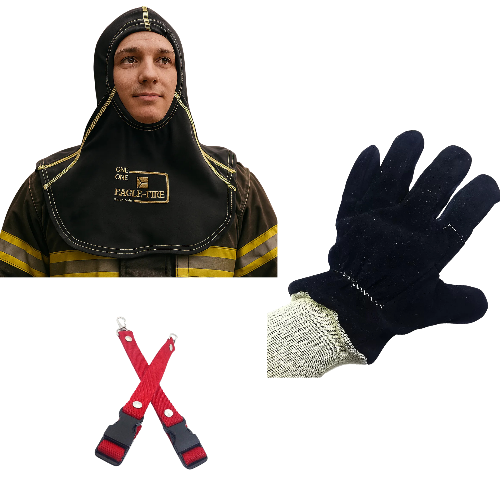 Producto - Capucha Ignífuga Eagle Fire Negra + Guantes para Incendio Estructural
