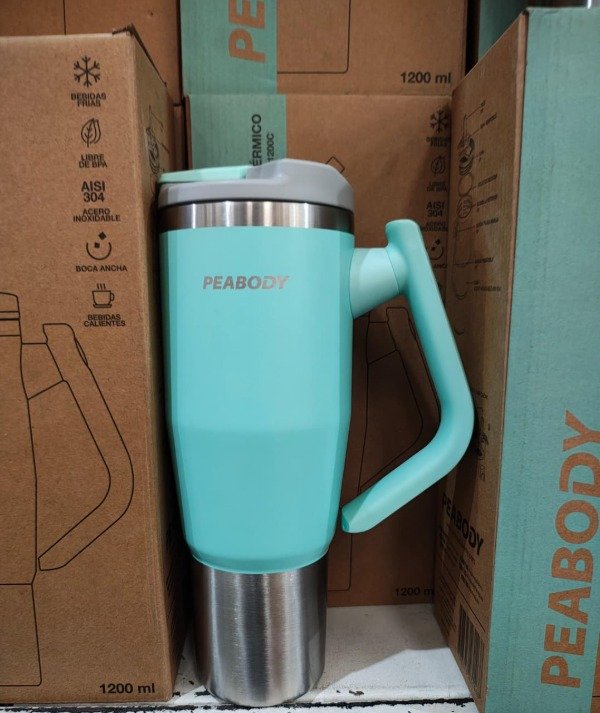 Producto - Vaso Termico Peabody Pe-mg1200c 1,2l Doble Tapa Celeste (Consultá)
