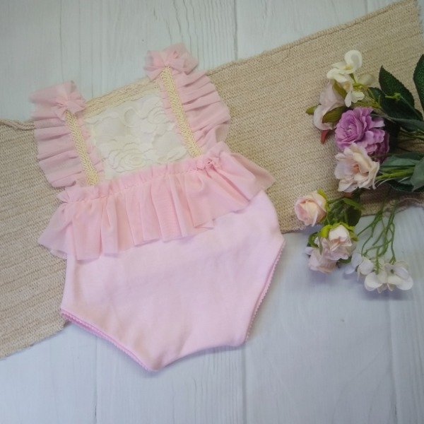 Producto - Body descub. Rosa/beige 6-10m