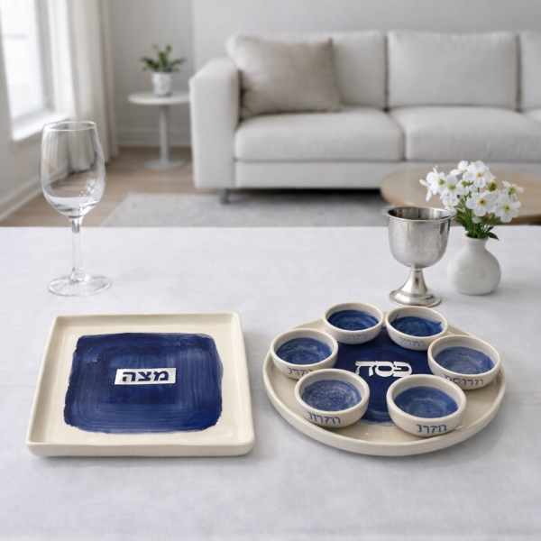 Producto - SET KEARA + BANDEJA MATZA DEEP BLUE