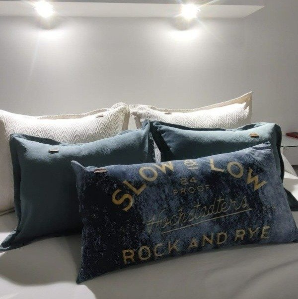 Producto - Combo x5 Almohadones - Crudo / Azul Acero