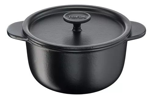 Producto - Cacerola Tefal 2,7 L Hierro Fundido 20cm Con Tapa Tradition Color Negro