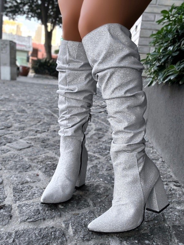 Producto - Botas Luna plata con glitter