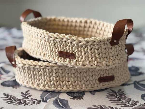 Producto - Organizador Multiuso Ovalado Grande / Crochet artesanal