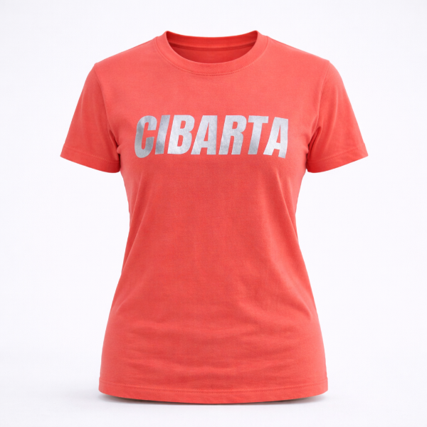 Producto - Remera Mujer Deportiva emblema Cibarta Naranja algodón
