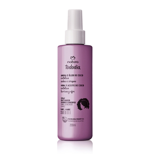Producto - Spray Reactivador Cabello Rizado Tododia Mora y Óleo de Coco 200 ml