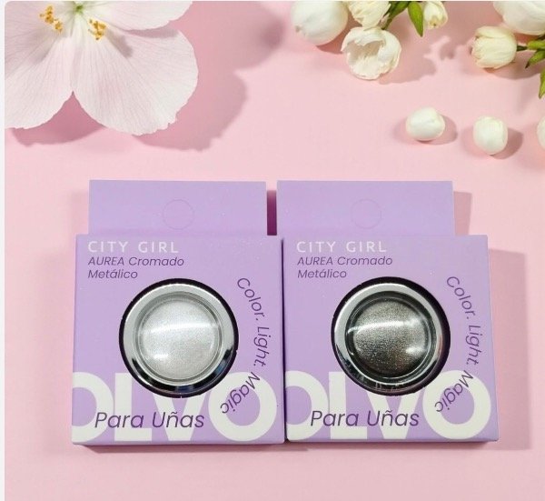 Producto - Polvo para uñas cromado metálico city girl 2 tonos disponibles