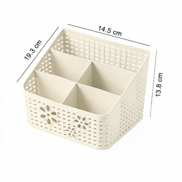 Producto - ORGANIZADOR CALADO 5 DIVISIONES TIPO CANASTA CON FLORES 20X14CM - 1