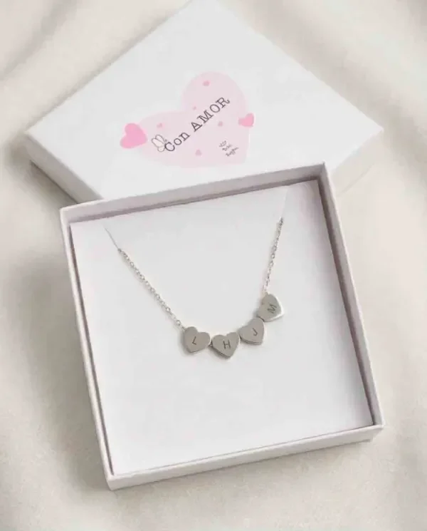 Producto - Collar Acero Clementina Personalizado (4 dijes)