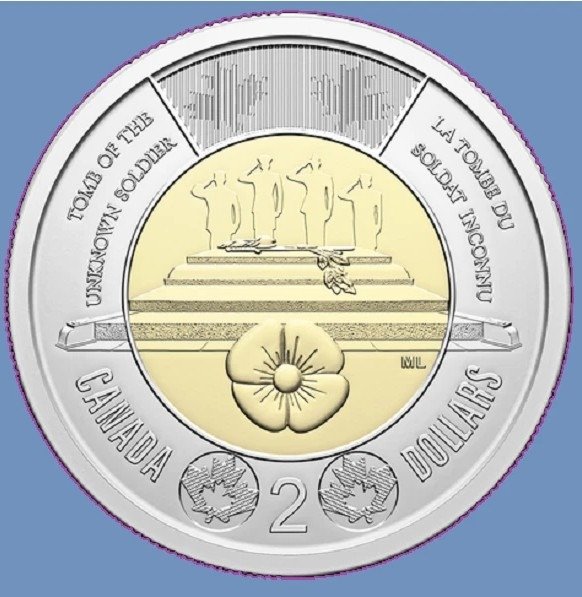 Producto - Canadá 2 dólares 2025 "Rindiendo homenaje al Soldado Desconocido".