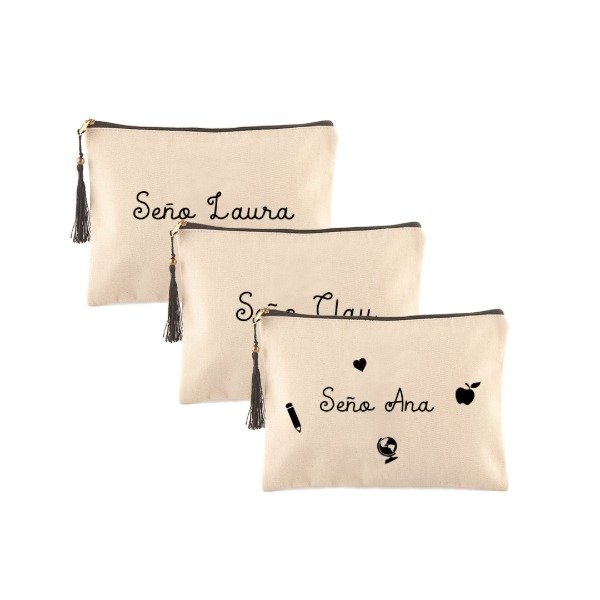 Producto - EN PROMO!!! PACK DE 3 CARTUCHERAS CON NOMBRE - DIA DEL MAESTRO Y LA MAESTRA