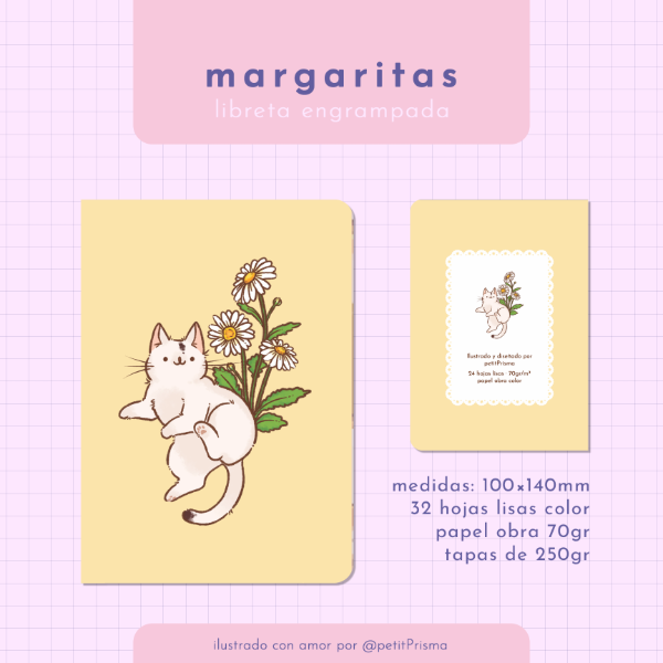 Producto - Libreta Engrampada "Margaritas"