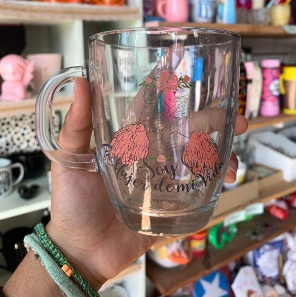 Producto - TAZA BOMBE DE VIDRIO SOY LA MUJER DE MI VIDA
