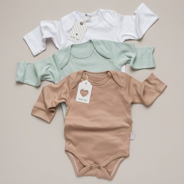 Producto - Tri pack bodys : Lisos Blanco,  Aqua y Nougat