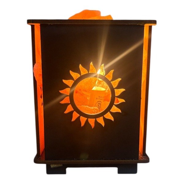 Producto - LAMPARA DE SAL MADERA 12CM SOL - LAMP#107