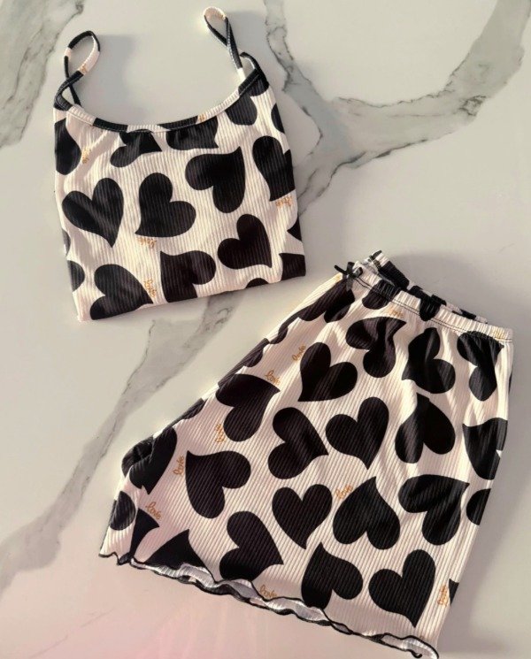 Producto - Pijama morley rulete blanco con corazones