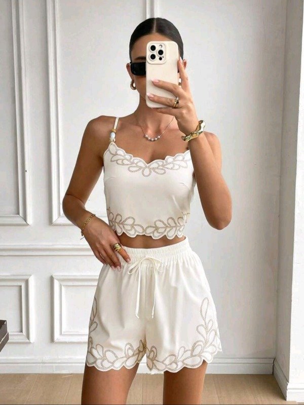 Producto - Serisse Set 2 piezas boho Top y Short bordado