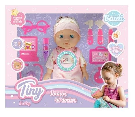 Producto - BEBOTE TINY DOCTORA CON ACCESORIOS Y SONIDOS 32CM