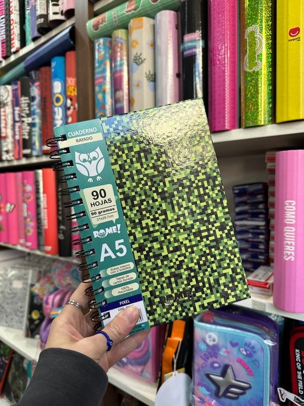Producto - Cuaderno A5 Pixel Verde Rayado