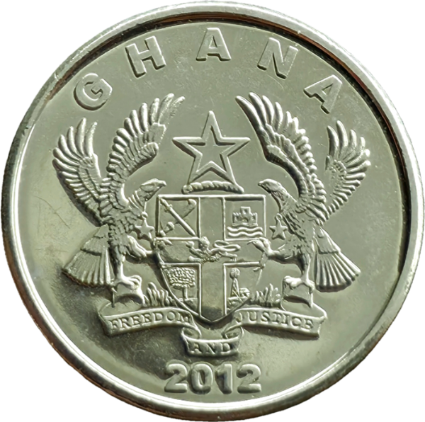 Producto - Ghana 5 Pesewas 2012 Hombre con cuerno Km#38 Aunc - 1