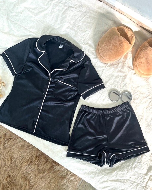 Producto - Camisero satinado NEGRO- COD 3272