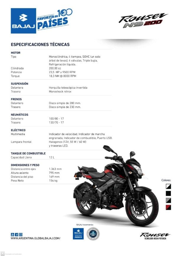 Producto - ROUSER NS 200 NEW