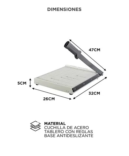 Producto - Guillotina Papel Palanca Corte Preciso Cuchilla Acero -Gadnic GPA4 (LIBRE006) - 5