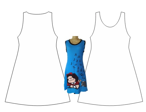 Producto - Moldería de  vestido  musculosa dama editable