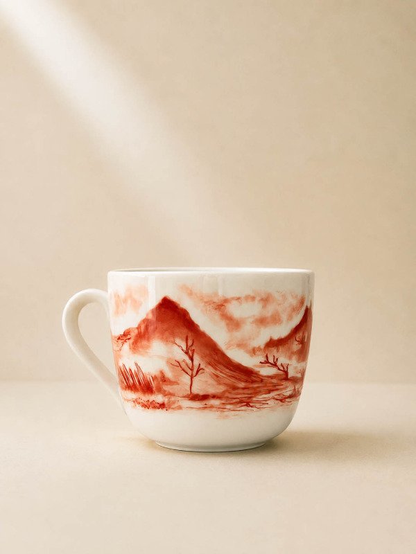 Producto - Taza Paisaje Rojo Meissen 2