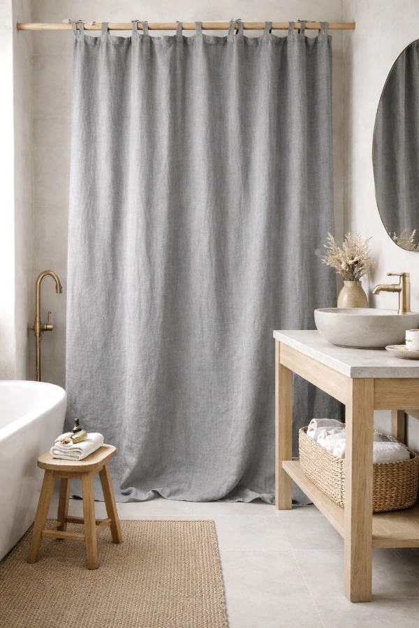 Producto - CORTINA DE BAÑO TUSOR GRIS