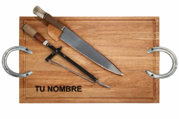 Producto - Set Asador c/ Tabla Eucalipto Personalizada
