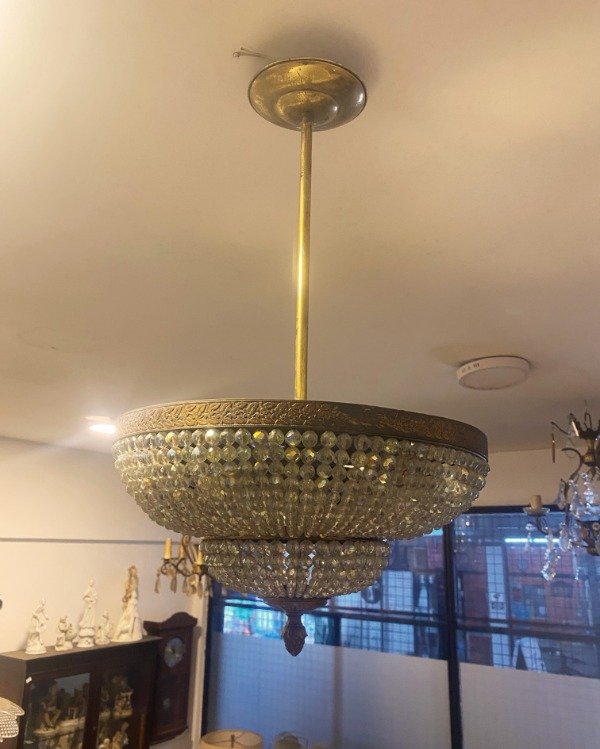 Producto - Lampara Colgante Imperio En Bronce Y Cristal De Roca