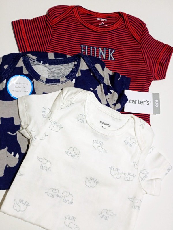 Producto - Set x3 Bodies MC Bebe Blanco Nubes