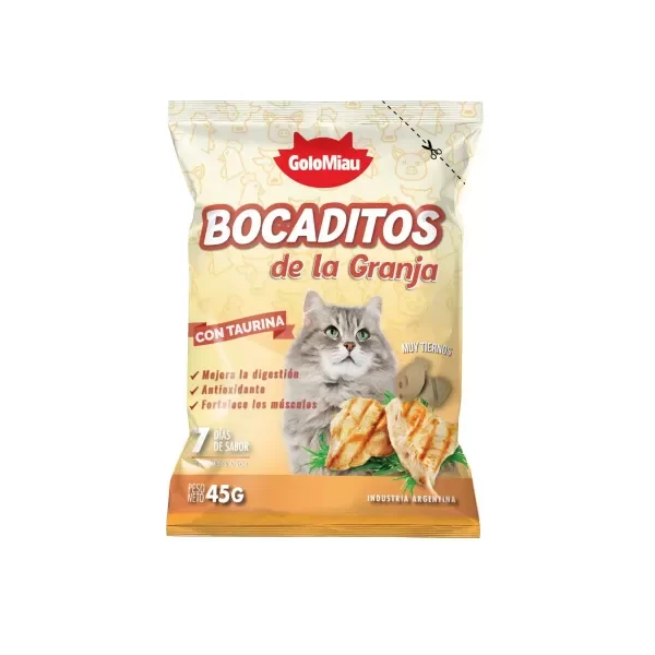 Producto - Bocaditos de la granja Para Gatos x 45 gr Golomiau