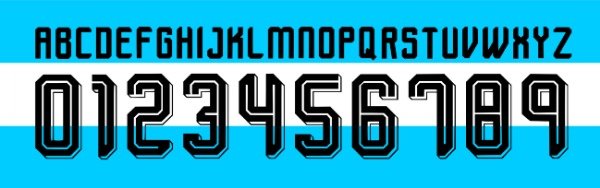 Producto - tipografía de la selección Argentina WC2026 visitante