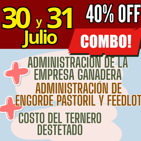 Producto - COMBO 3 CURSOS:Gestión Ganadera + Costo del Ternero + Engorde Pastoril y Feedlot