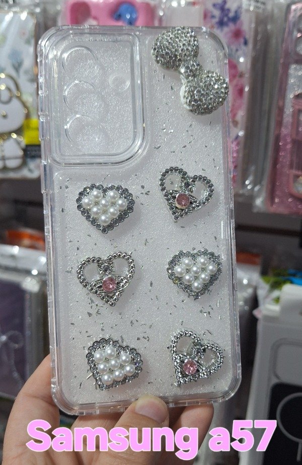 Producto - Fundas reforzadas 360 brillo con charms. Samsung a57 - 2
