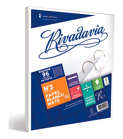 Producto - Repuesto escolar N 3 RIVADAVIA C/banda  X 96 hs