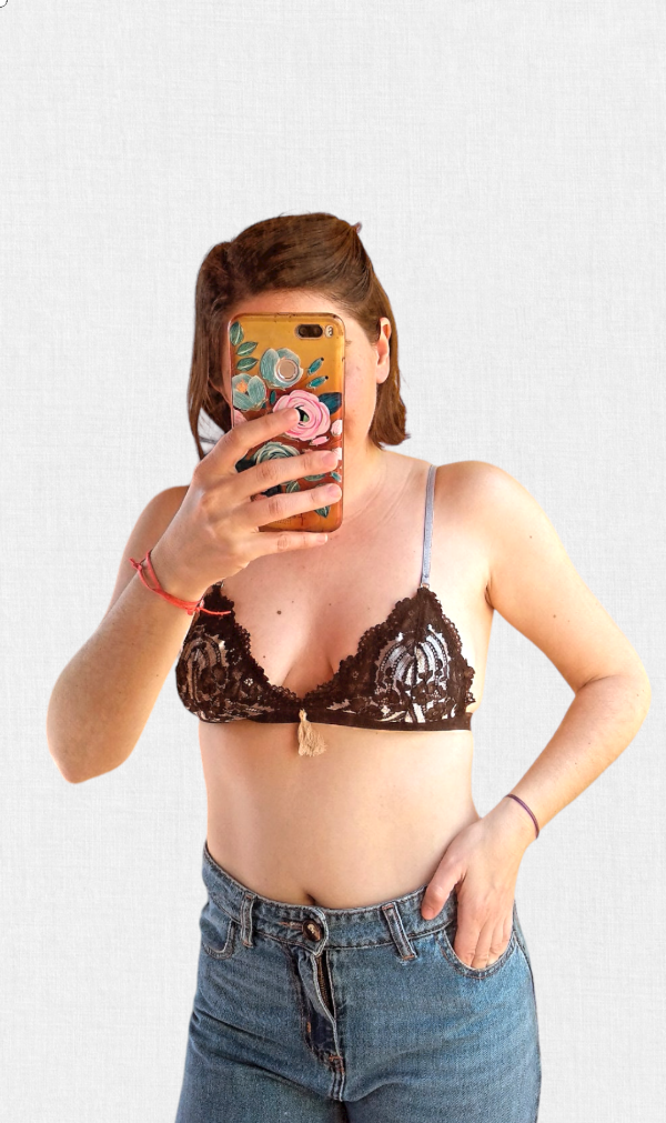 Producto - Bralette Petunia puntilla negro/plata