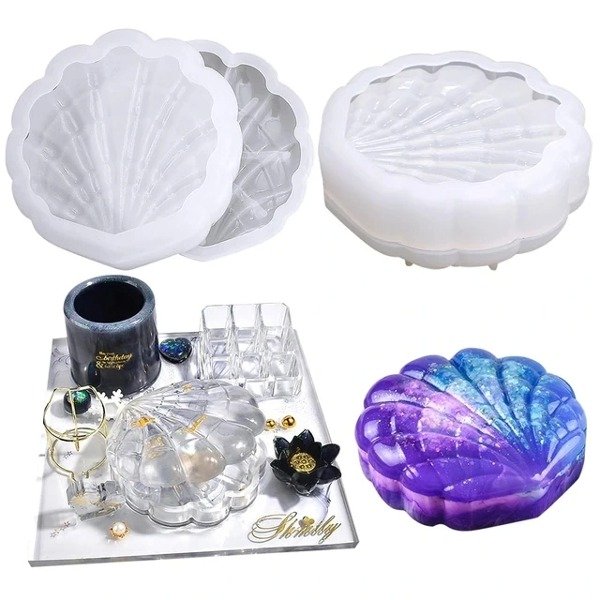 Molde silicona alhajero ostra grande Moldescba