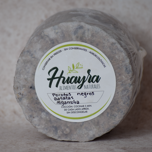 Producto - Hamburguesas de poroto negro y batatas caramelizadas con algarroba - 4 u- Huayra